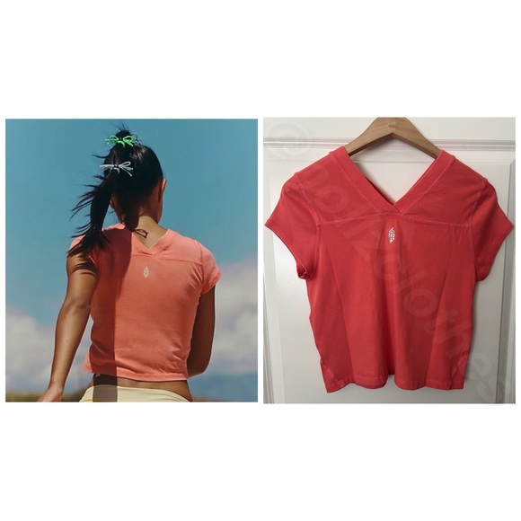 NWOT Free People Hot Shot Baby Tee Strawberry L - Picture 10 of 12